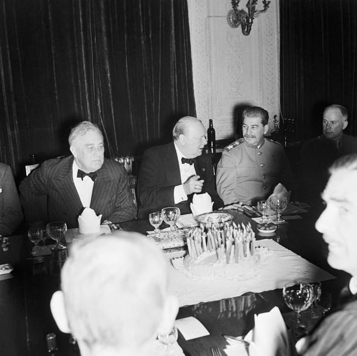 History and photography. - League of Historians, Stalin, Winston Churchill, Theodore Roosevelt, Tehran, 1943, The photo