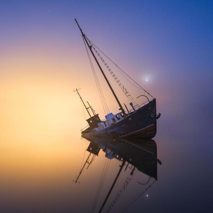 Flying Finn - Ship, Shipwreck, Finland, Sea, The photo, Horizon