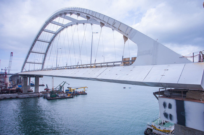 Crimean bridge. Completed installation of road arch fairings - Crimean bridge, Kerch bridge, Crimea, Bridge, Construction