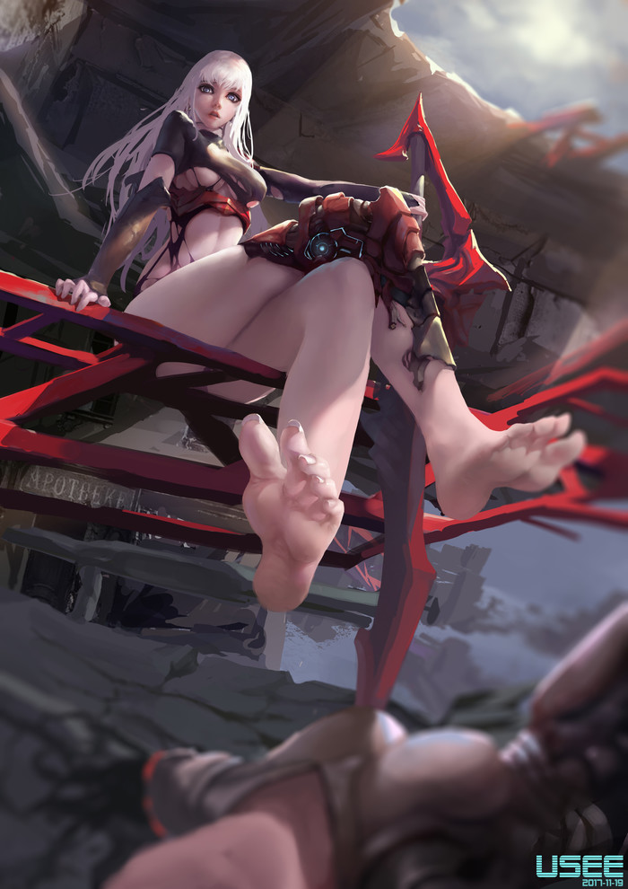 Anime art (by 'U see') Anime Art, Original Character, ArtStation, U see