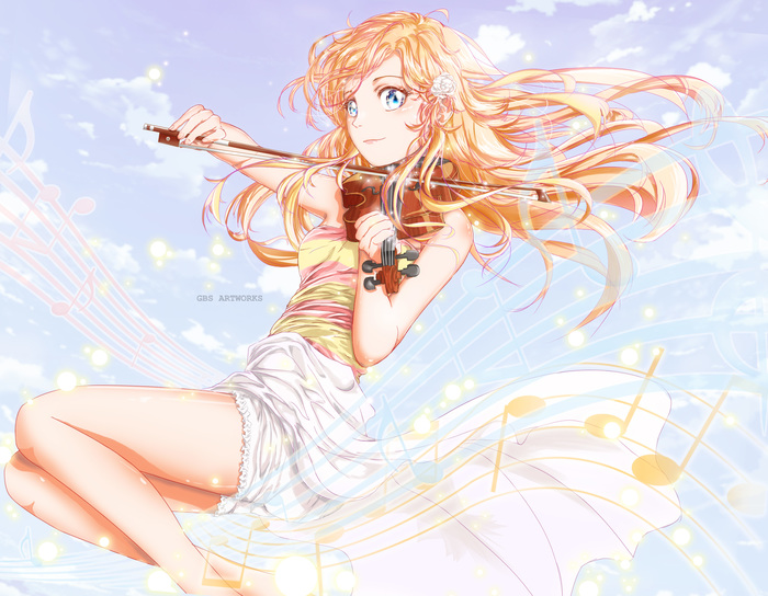 Miyazono Kaori - Anime Art, Аниме, Shigatsu wa Kimi no Uso, Miyazono kaori, Gbsartworks