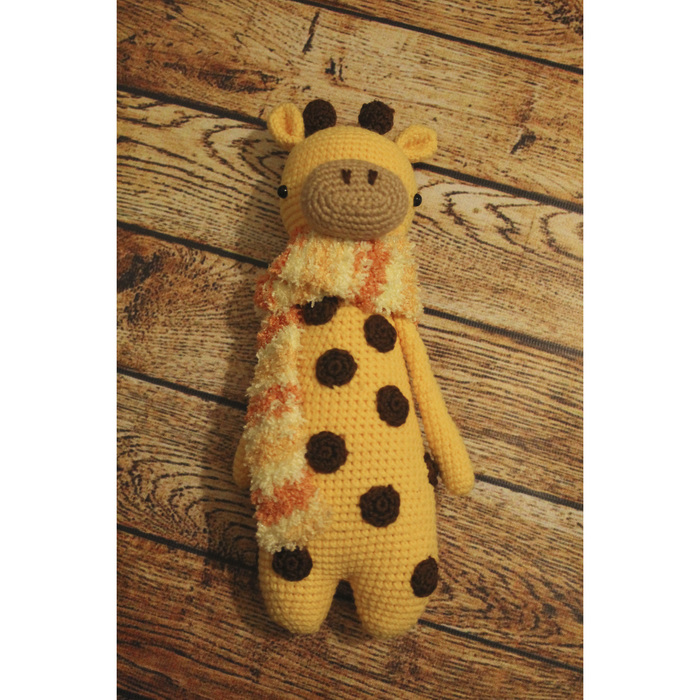 knitted giraffe - My, Needlework without process, Knitting, Crochet, , Longpost, Amigurumi, Knitted toys, Giraffe