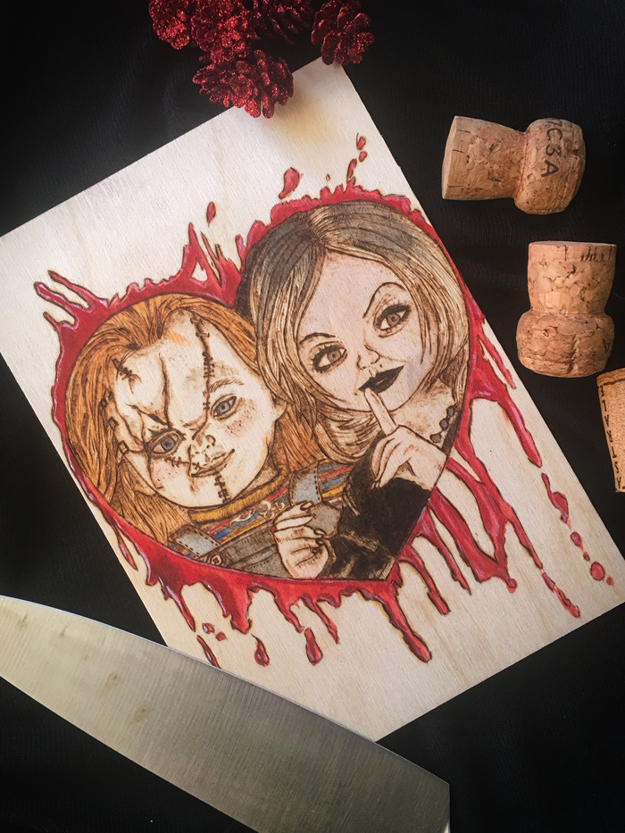 Love is evil - My, Pyrography, Burning out, Needlework with process, With your own hands, Longpost