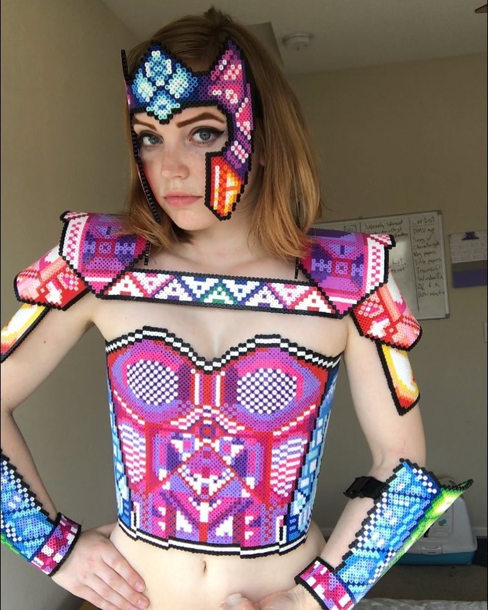 Armor - 8bit tools, Ero cosplay, Armor, Pixel Art, Cosplay, Girls, The photo, Longpost