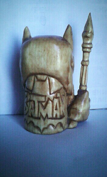 Pagan Batman for offering to the glory of DC comics))) is carved from aspen, height 9cm. Made to order. - My, Idol, Bags, Batman, Dc comics, Paganism, Longpost