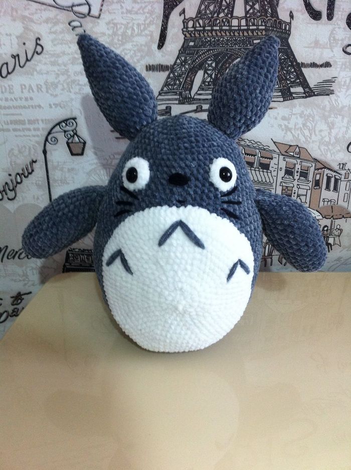 Totoro from Japanese anime movie. - My, Amigurumi, Handmade, With your own hands, Knitting, My neighbor Totoro, Totoro, Longpost