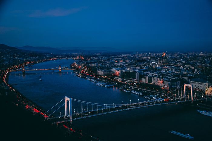 Budapest in the evening - The photo, Town, Evening, Danube, Budapest, Hungary