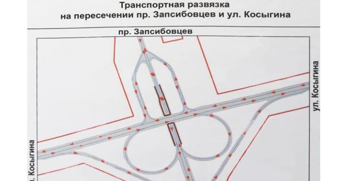 Схема транспортной развязки в ольгино