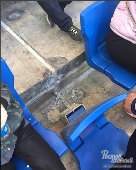 Fans broke seats at the new stadium Rostov-Arena - Rostov-on-Don, Rostov-Arena, Stadium