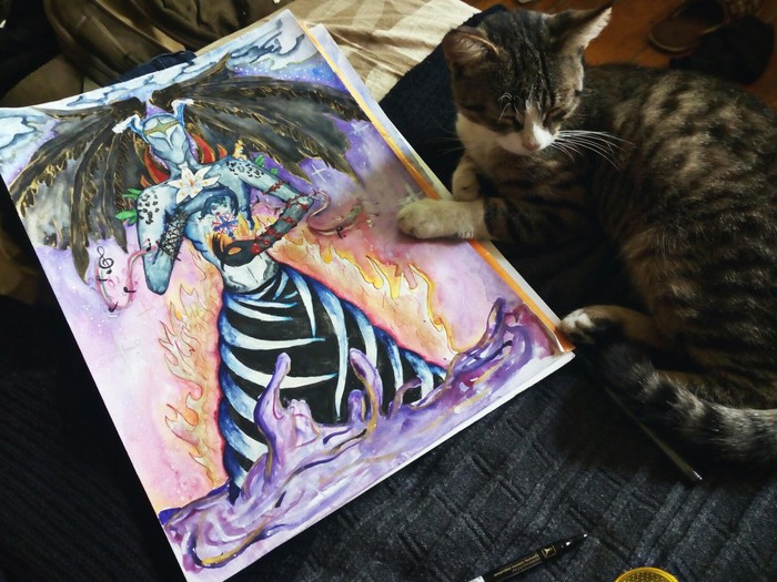 Hey, pickups. - My, Painting, cat, Psyche, Psychology, No rating