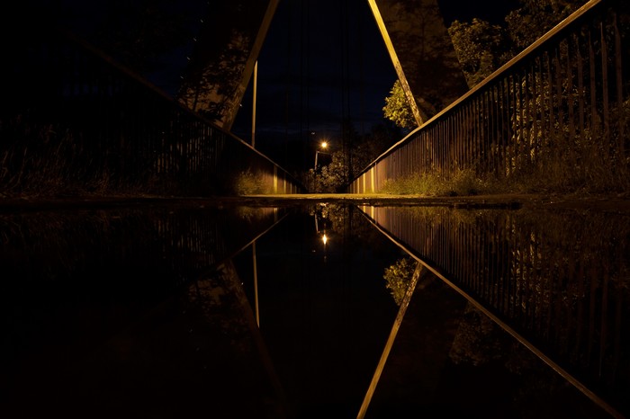 Symmetry - My, Symmetry, The photo, Night, Glare, Reflection