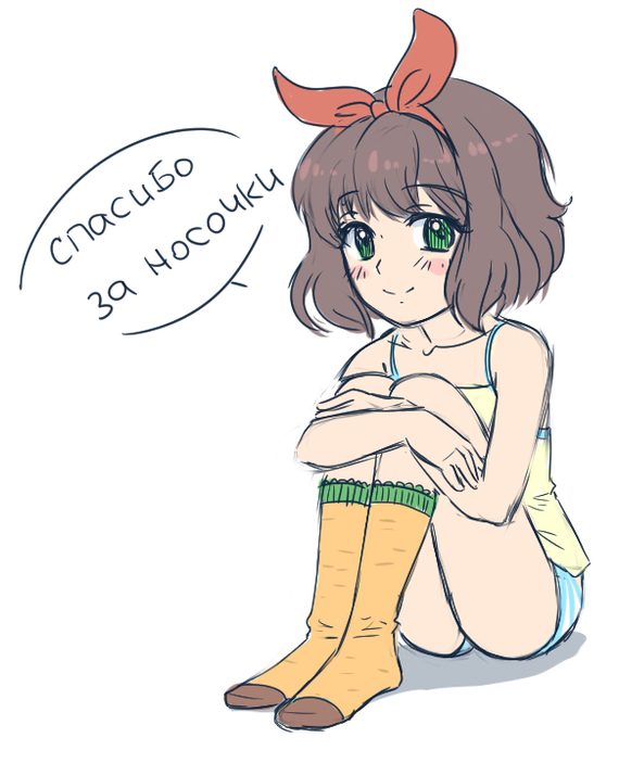 We put socks on our telegram bot, and she is happy. - My, Orikanekoi, Anime art, , Sketch, Copyright, Anime, Not anime