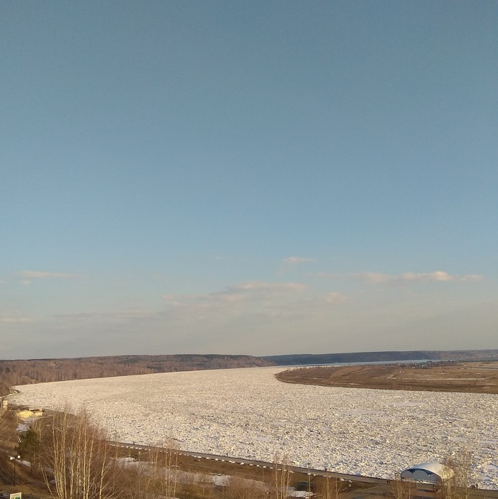 Томь, апрель, Лагерный сад - Томск, Томь, Ледоход