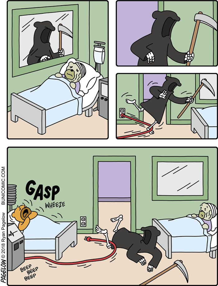 An awkward death - Buni, Pagelow, Death, Awkwardness, Comics