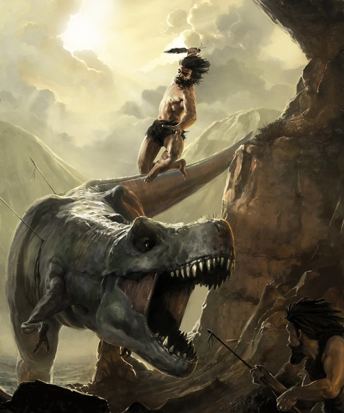 Hunting - Art, Deviantart, Chase stone, Dinosaurs, Tyrannosaurus, Caveman, Hunting