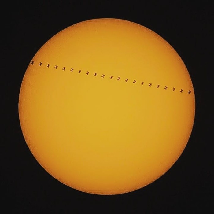 ISS transit across the solar disk - My, ISS, The sun, Astrophoto