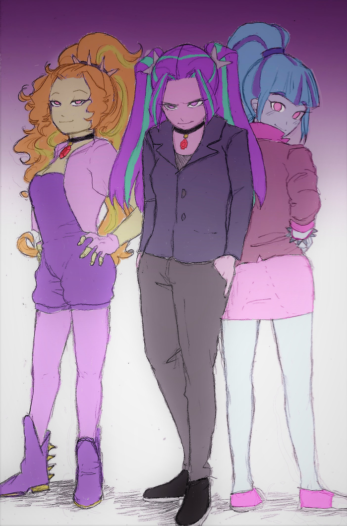 Deadliest Trio My Little Pony, Equestria Girls, Dazzlings, Adagio Dazzle, Aria Blaze, Sonata Dusk, Amazingpuffhair