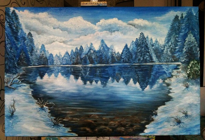 Lake in the winter forest - My, Butter, Forest