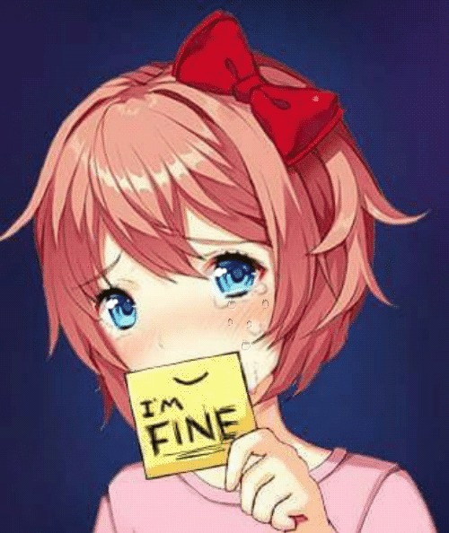 I'm Fine... Doki Doki Literature Club, Sayori, Gif анимация, Топтополь, Гифка