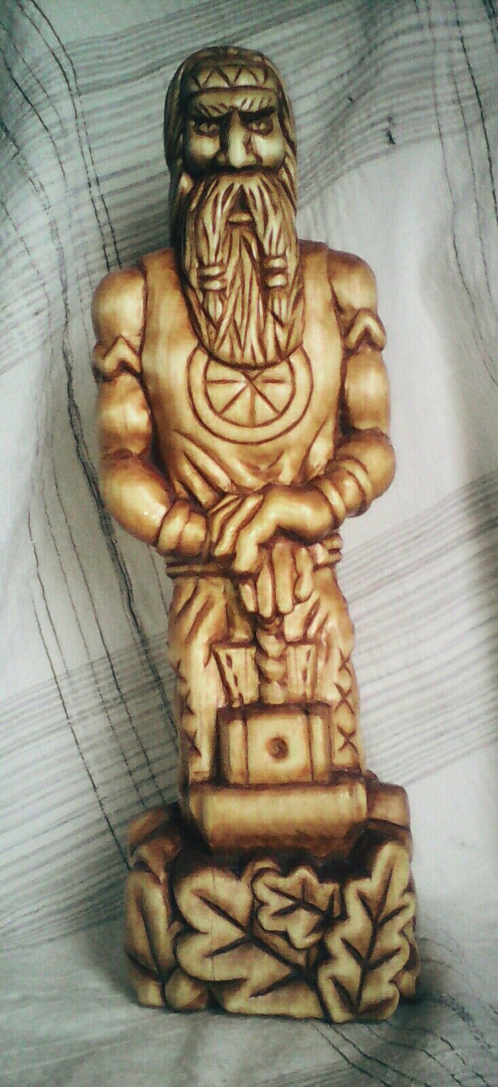 Slavic god SVAROG, carved from wood, height 25cm - My, Slavic mythology, Wood carving, Rodnoverije, Ancient gods, Svarog, Longpost