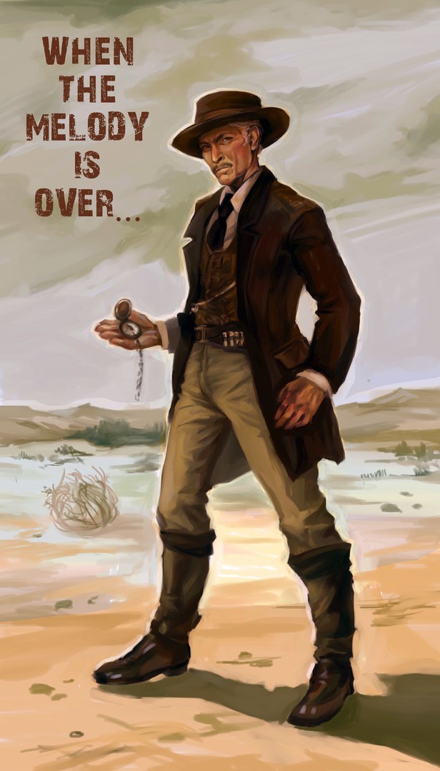 Sketches for Westerns - My, Art, Western film, , Clint Eastwood, , Longpost