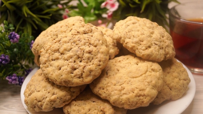 Quick oatmeal cookies - My, Cookies, Oatmeal cookies, Recipe, Video recipe, Video