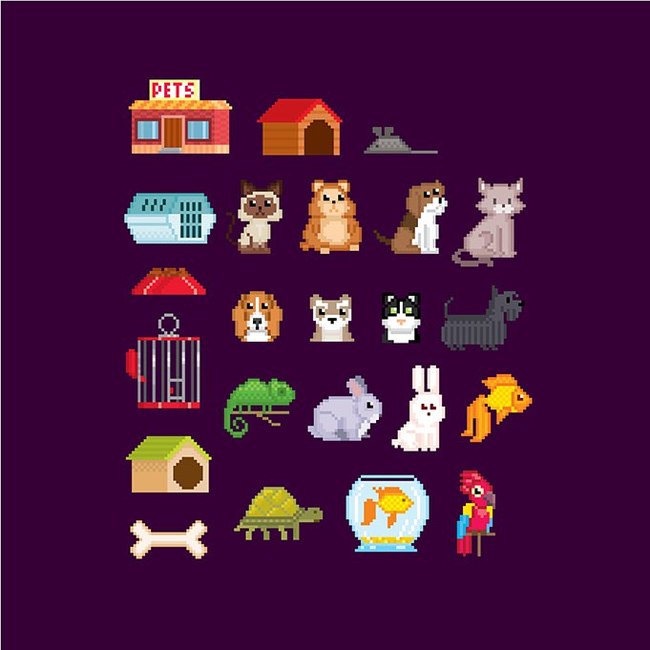 Pixel icons about pets - Pets, My, Pixel Art, Icons