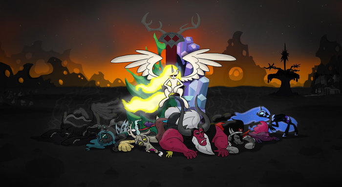 And the eternal morning came... - My little pony, Daybreaker, Nightmare moon, Tirek, King sombra, Discord, Queen chrysalis