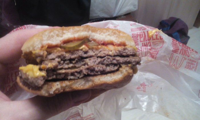 triple cheeseburger - My, Cheeseburger, Luck, The photo