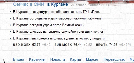 A typical day in Kurgan - My, , Yandex., news, Screenshot