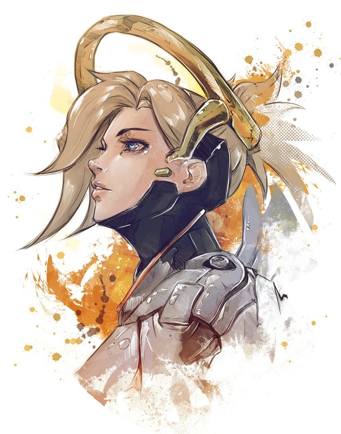 Mercy - Моё, Рукоделие с процессом, Моё, Mercy, Overwatch, Пирография, Выжигание, Длиннопост