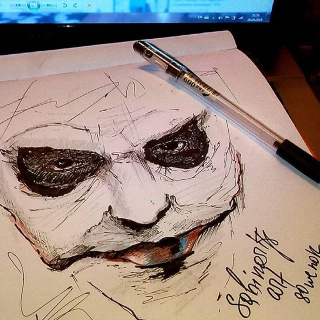 Tattoo sketch joker - My, , Joker, Tattoo sketch
