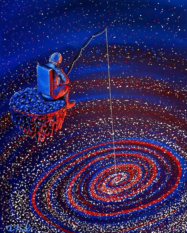 Gone fishing. Don't wait. - Space, Art, Fishing, Stars, Stars