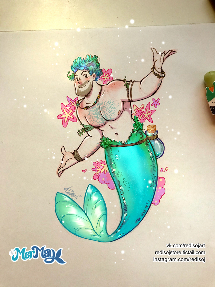 MerMay 2018 - 01 - My, Redisoj, Mermay, Drawing, Images, Mermaid, Sketch, 