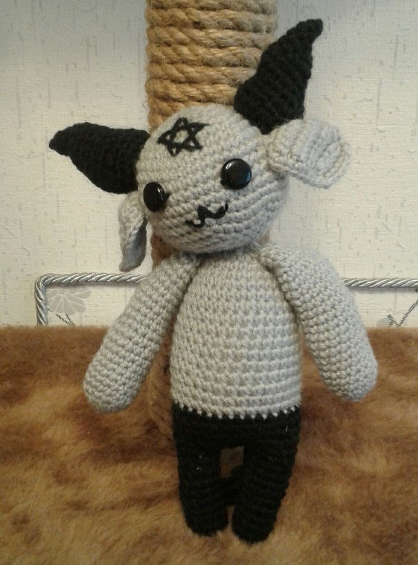 Milash Lucik - My, Amigurumi, Hobby, Needlework without process, Demon, Knitted toys, Memes, Longpost