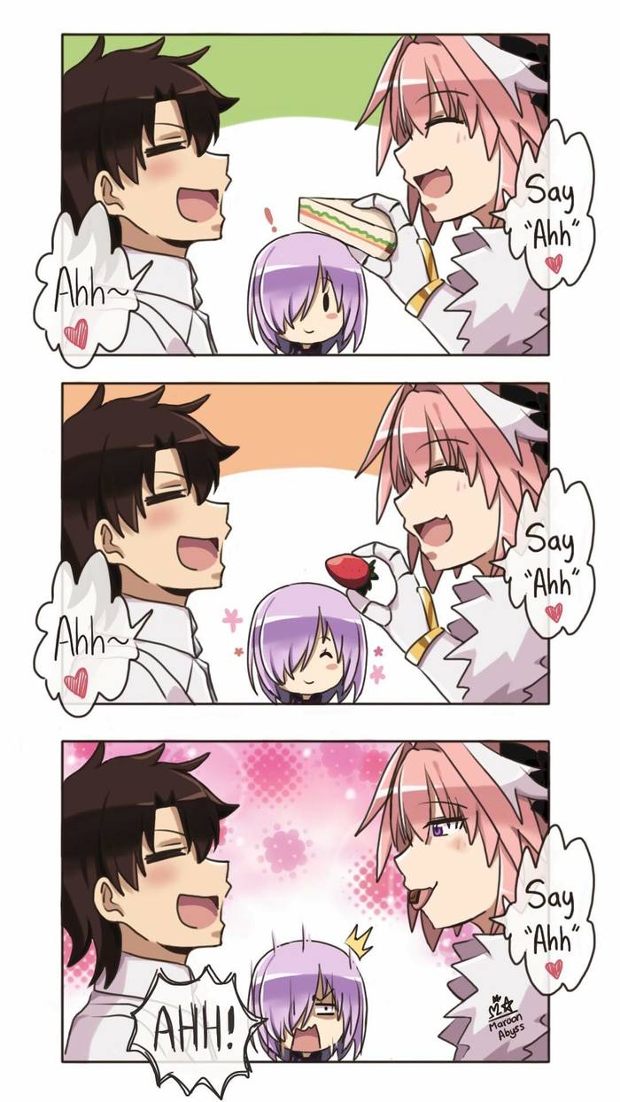 Say Aah - Its a trap!, Fate grand order, Astolfo, Mashu Kyrielight