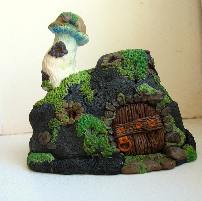 Magic houses ch2 - My, Polymer clay, Fairytale house, , Needlework without process, Flashlight, Longpost