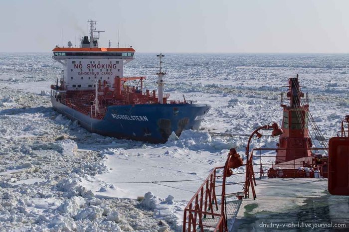 Ледокольная проводка судов Ледокол, Лед, Судно, Арктика, Танкер, Работа, Длиннопост