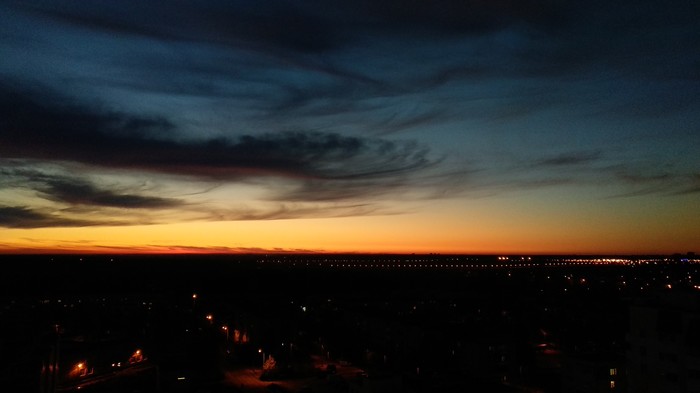 Evening clouds - My, Pargolovo, Beginning photographer, No filters, Clouds, Sunset, Saint Petersburg, Xiaomi Mi A1