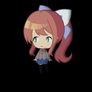 DDLC magick Doki Doki Literature Club, Sayori, Natsuki, Monika, Гифка, Визуальная новелла
