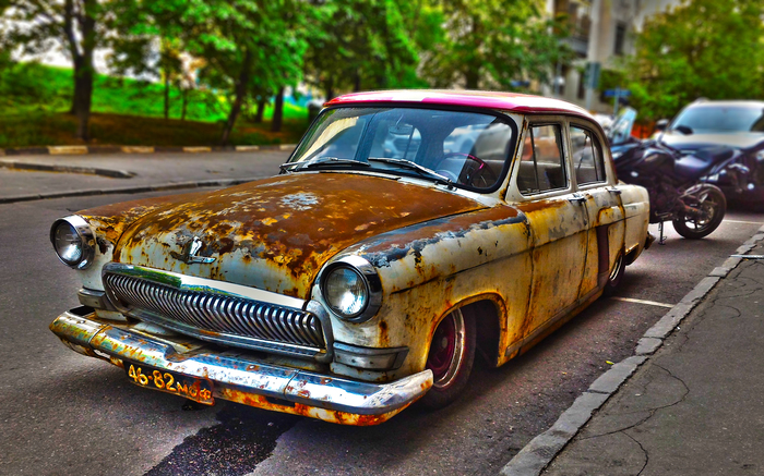 Rusty - My, , Rust, Tuning, Auto, Suspension, , Photoshop, Gaz-21, Rat look