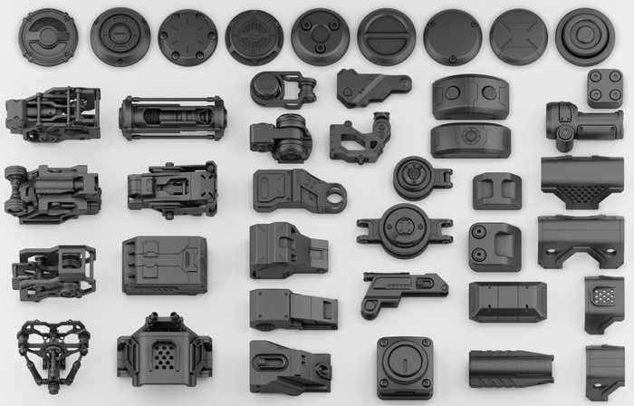  Hard Surface Kitbash Fusion360, Fusion 360, Kitbash, Hard surface, 3ds Max,  , 3D , , 