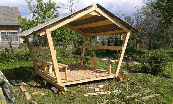 Arbor option - Dacha, Relaxation, Alcove, With your own hands, Longpost