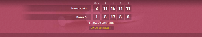 Финал кубка "Золотая Мисочка" по настольному теннису