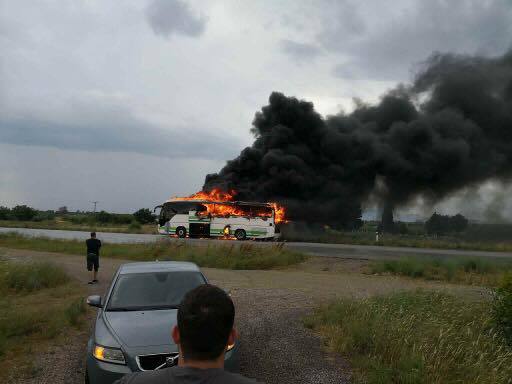 In Greece, lightning struck a bus with passengers - Incident, Greece, Bus, Lightning, Fire, Риа Новости, Longpost, news