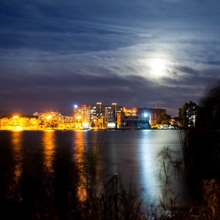 Night beautifulKrasnodar - My, Krasnodar, sunny island, Night, Town, The photo, River