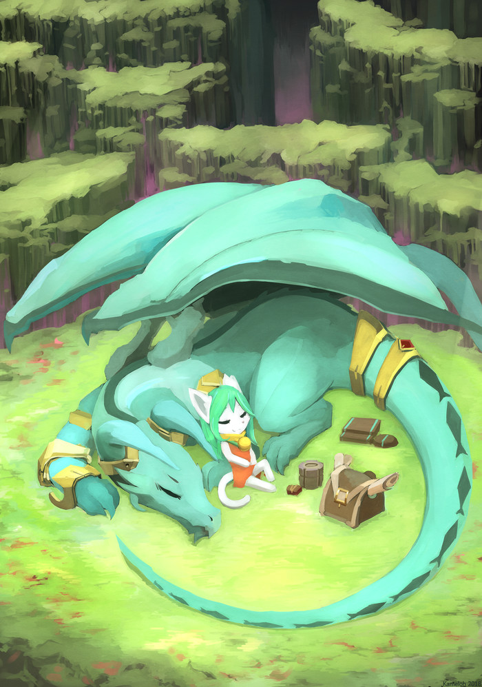 Afternoon nap - Kameloh, Art, The Dragon, Furry, Dream