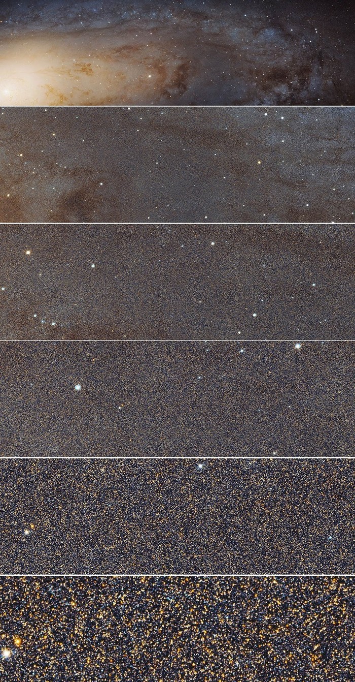 A close-up shot of the Andromeda galaxy using the Hubble telescope showed how many stars there really are - Hubble telescope, Space, Andromeda