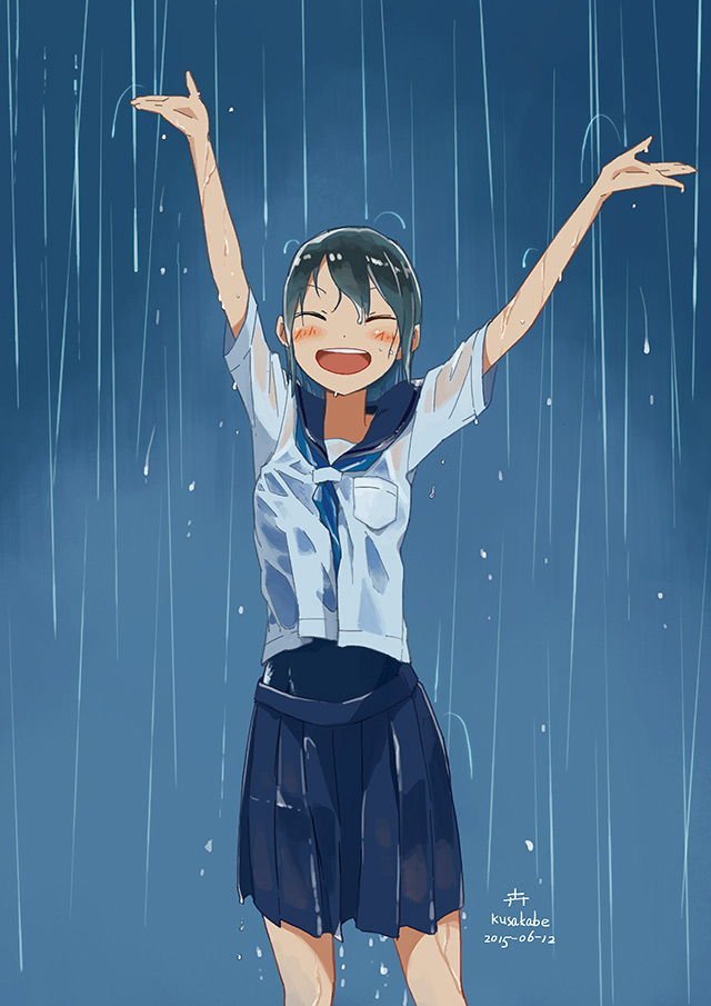 Rain - Anime Art, Аниме, Anime Original, Kusakabe