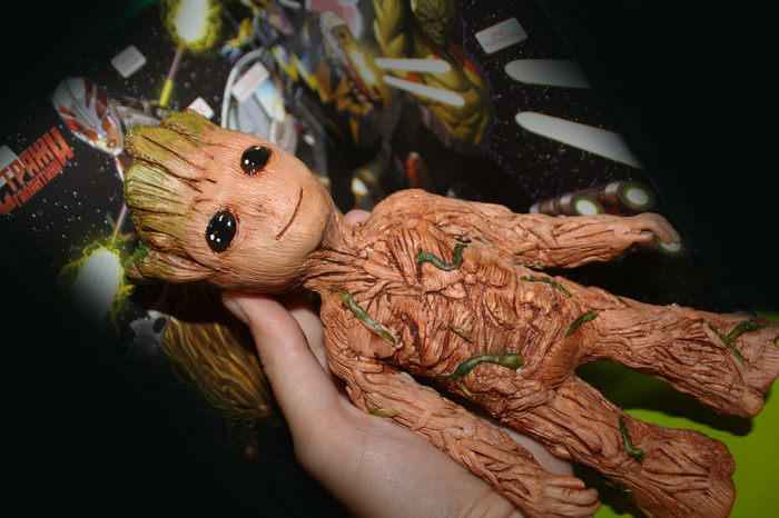  (baby Groot)      , ,  ,  , Polymer clay, Marvel, 